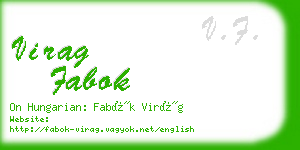 virag fabok business card